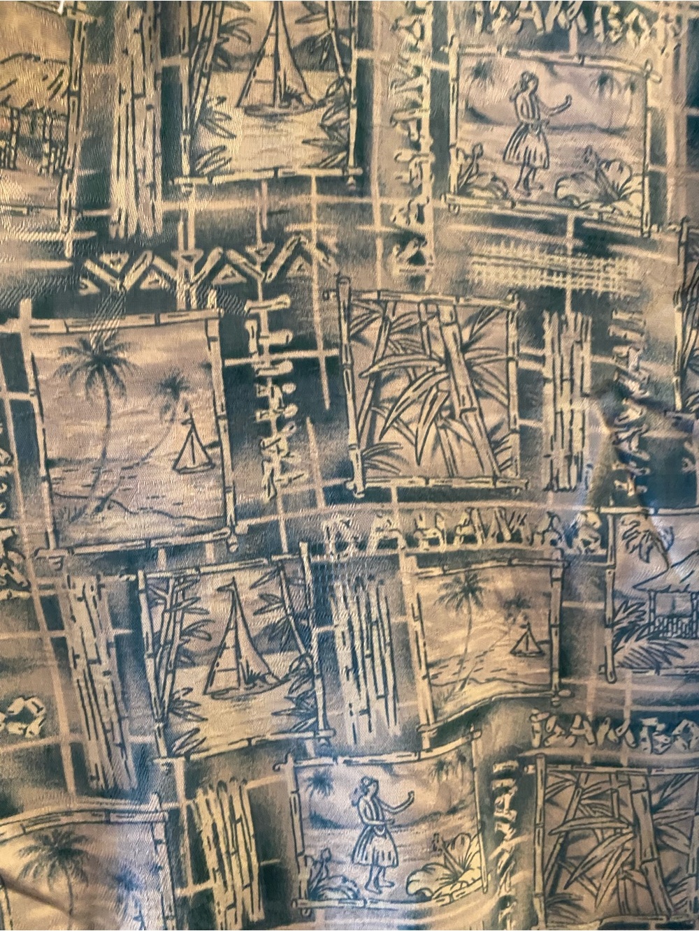 BERMUDA BAY 100% Silk Resortwear Button Down Short Sleeve Shirt in Blue - M - Picture 9 of 11